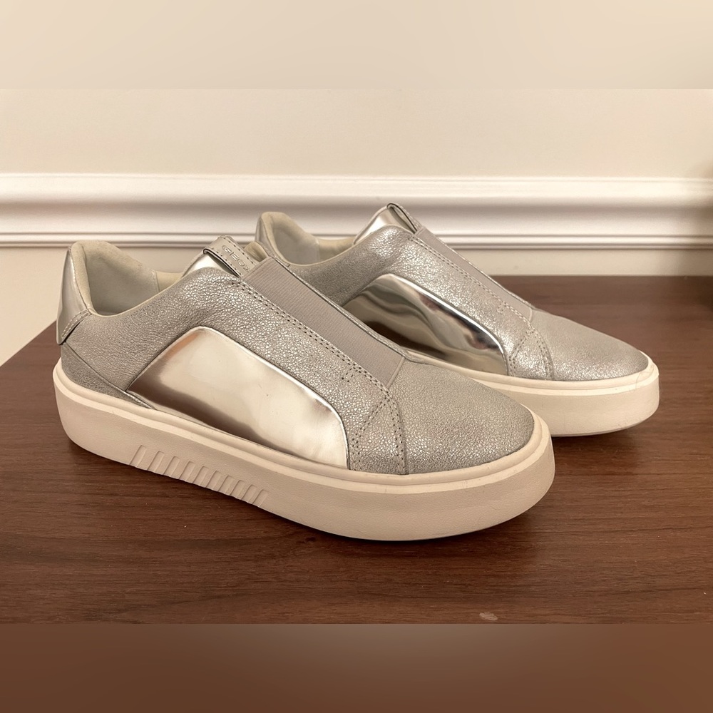 Geox Silver Slip On Shoes Size 6